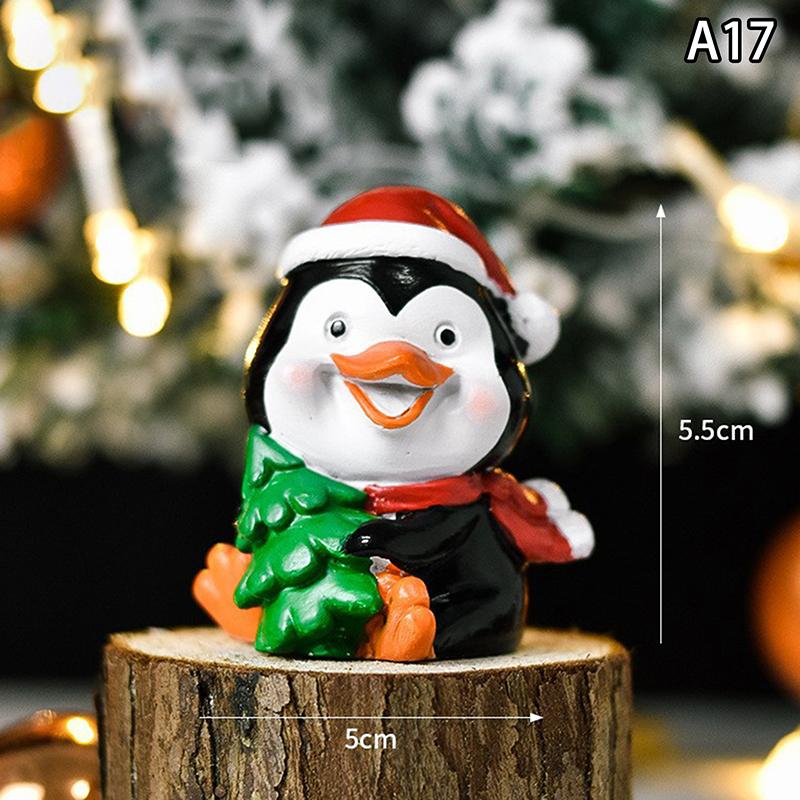 Christmas Series Craft Resin Animal Party Creative Mini Christma Tree Old Girl Kids Cute Gift Home Decoration Supplies Decor