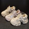 Thick-soled transparent mesh and double-layer mesh heightening dad shoes 2025 new casual versatile fashion style small women's shoes