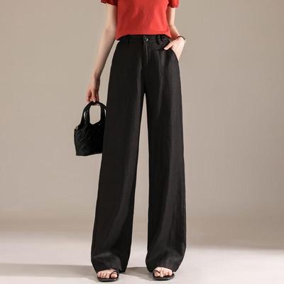 Pantaloni larghi a vita alta in misto Tencel e lino da donna RAIN.CUN