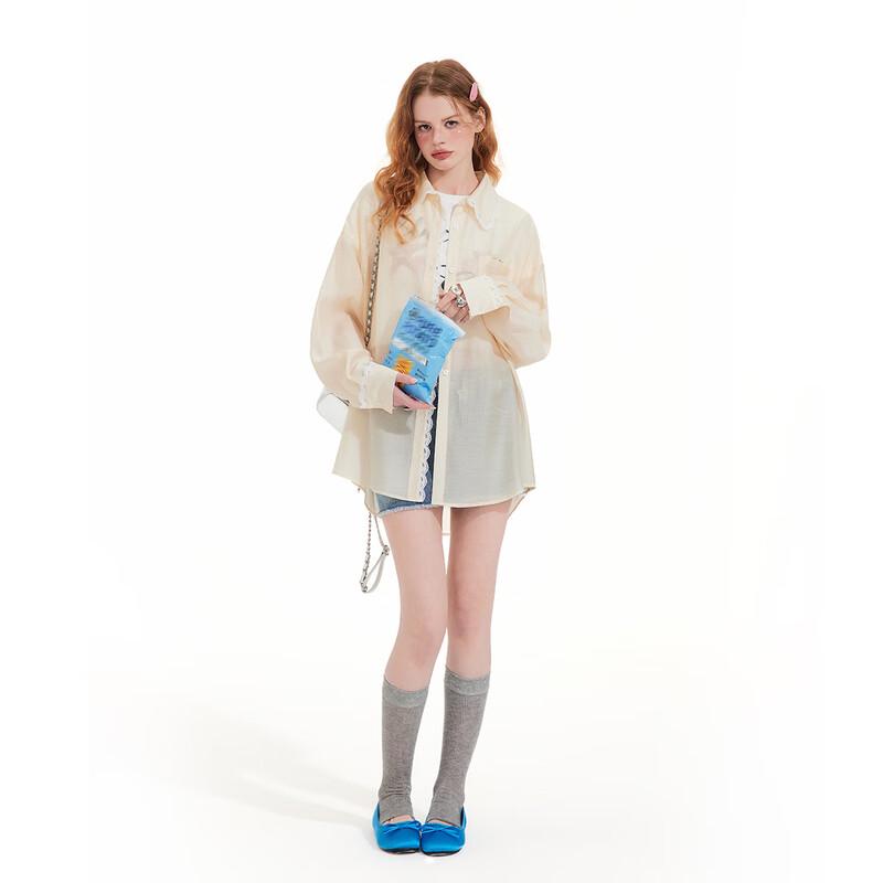 UNIFREE Tencel Lace Splice Sunscreen Shirt