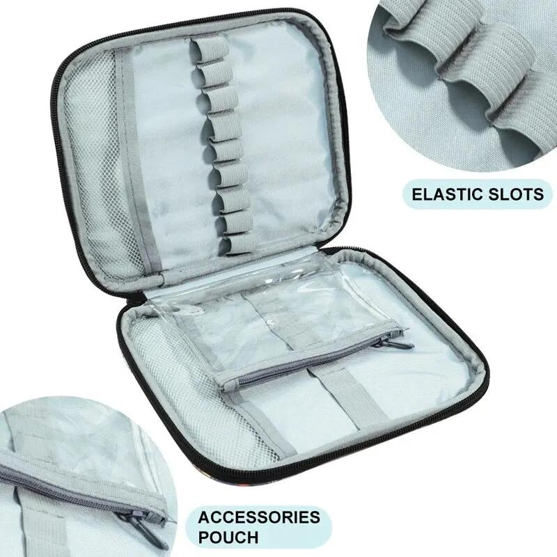 1 Stück Florales Handstrick-Set Häkelnadel Reißverschluss Wasserdichte Aufbewahrungstasche DIY Druck Aufbewahrungstasche Pullover Nadelset Aufbewahrungstasche