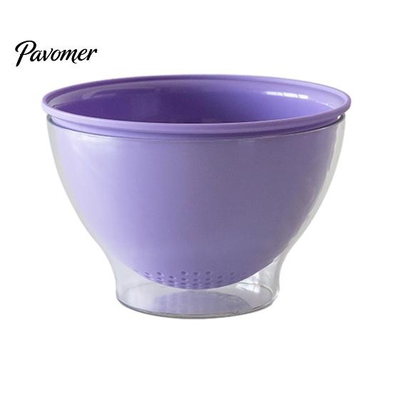 Space Saving Kitchen Organizer for Vegetables Double Layer Drain Basket, Fruit And Vegetable Washing Bowl, Transparent Bowl with Holes PET Fine