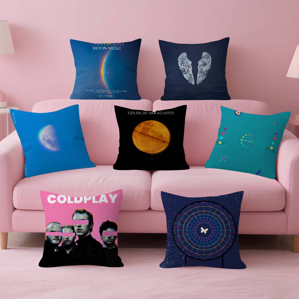 Band CColdplay Moon Music Maple Design Cushion Cover Happy Autumn Harvest decor Holiday Decorati Pillow Cover