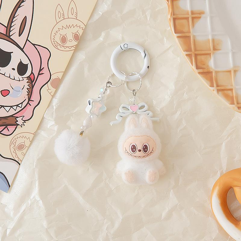 Flocking Cloth Keychain Accessories Pendant Three-dimensional Creative Personalized Cartoon Gift Student Schoolbag Hanging