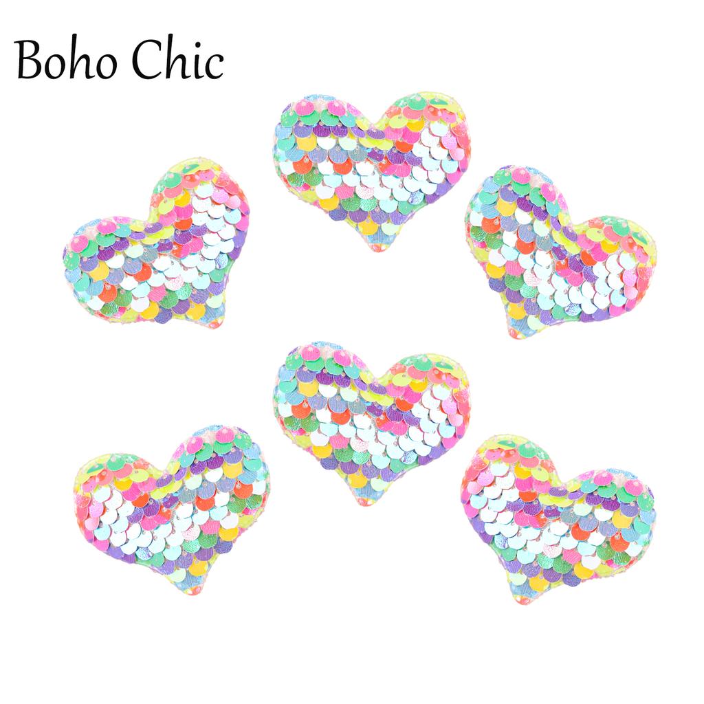 6 stk Hjerte Hårspenner for Jenter Glitter Paljetter Hårspenner Barrettes Metall Hårnåler for Baby Småbarn Hårtilbehør