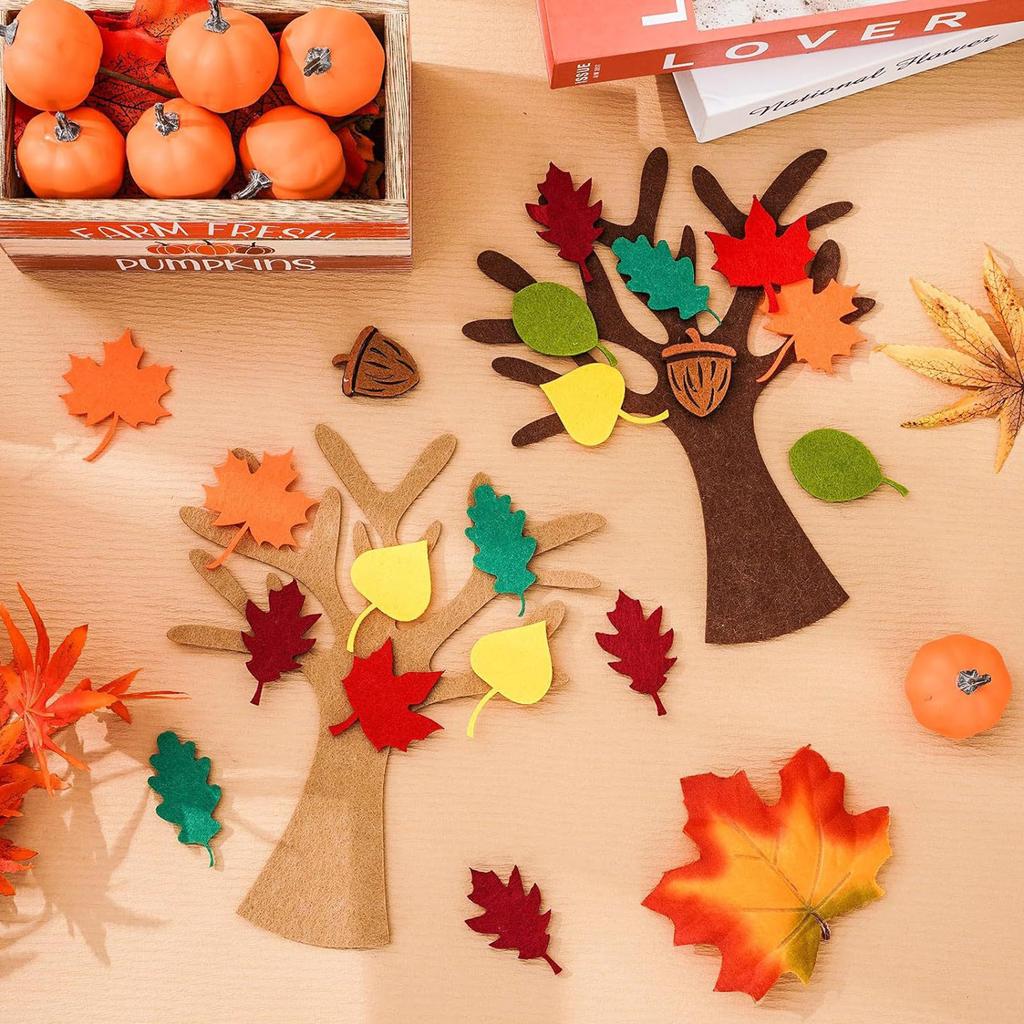 Handmade Felt Christmas Tree Craft Kits Holiday Decoration Nonwoven Fabric Wall Hanging For Kids Adults Autumn Crafts