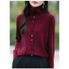Women S Lapel Long Sleeve Cardigan Sweater Korean Style Solid Color
