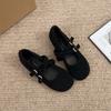 Retro Mary Jane Damenschuhe 2025 Herbst und Winter neu Französische Eleganz mit Rock runder Kopf Samt weiche Sohle Abendschuhe