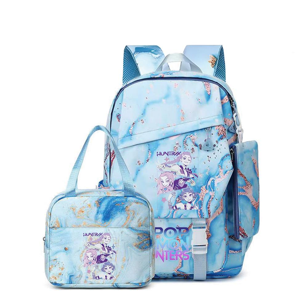 Kpop Demon Hunters, Elementary School Bag, Children'S Backpack, Lunch Bag, Pencil Bag, Three-Piece Set, Student Backpack