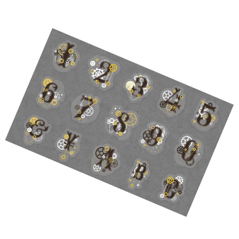 30 Pcs PET Laser Gold Theme Stickers Handbook Theme Stickers DIY Scrapbook Material Decoration Stickers Numbers