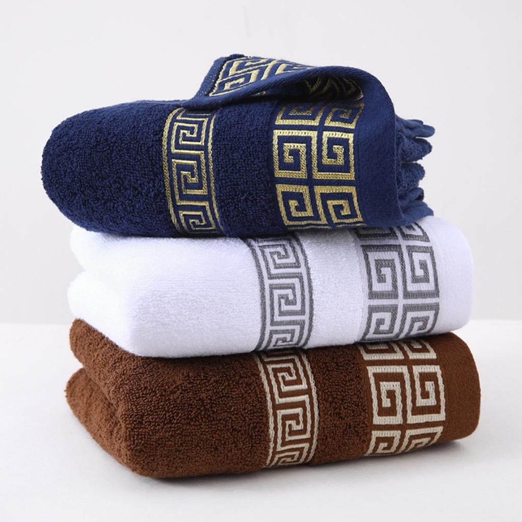 HOMZY 100% Cotton High Quality Luxury Soft Embroidered Beach Strongly Water Absorbent Adult Towels Bathroom