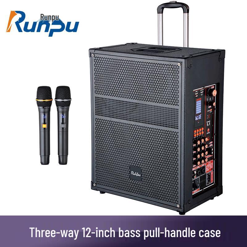Runpu 12-inch 3-Way Portable PA Speaker with Microphone (CN version)