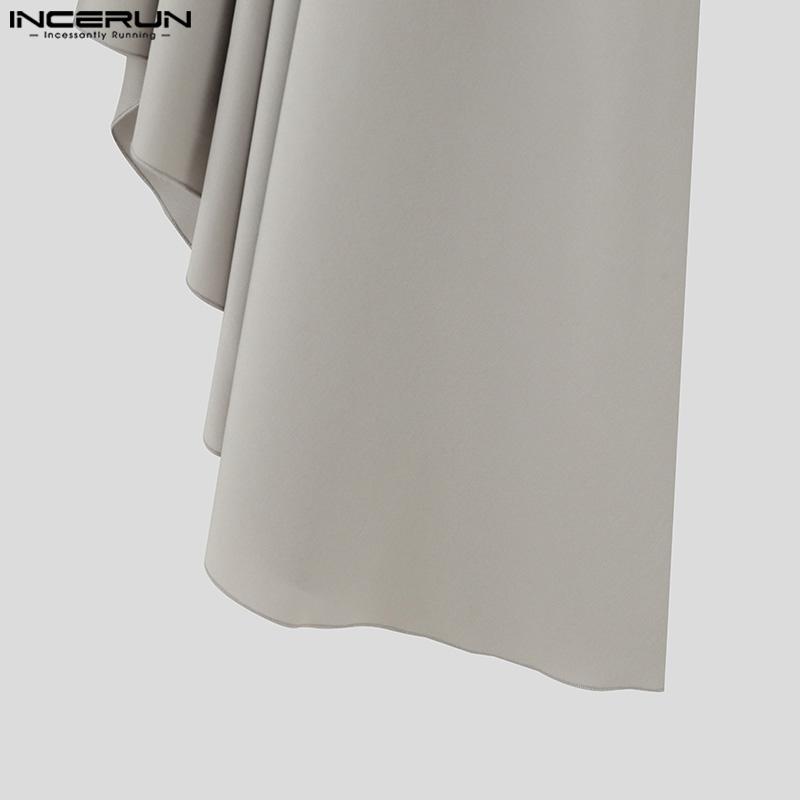 INCERUN Fuste pantaloni cu pliuri în față pentru bărbați, în straturi casual, fuste kilts