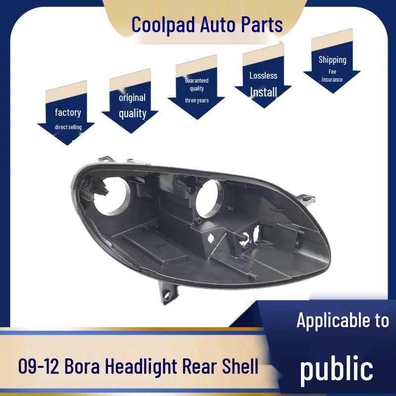 

09-12 Volkswagen Bora Headlight Back Shell and Base - Black Premium, Passenger Side