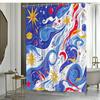 1Pc Starry Night Shower Curtain Fabric Swirl Wave Design Sky Stars Holiday Elements Bathroom Decoration Polyester Fabric With