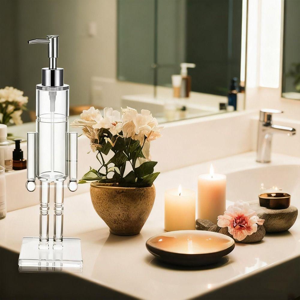 Transparent Nutcracker Soap Dispenser Refillable Home Kitchen Accessories Decor Christmas Hand Soap Bottle Acrylic