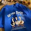 Retro Duck With Free Time Print Short Sleeve Unisex Cotton Fashion O-Neck Top Retro Basics Clothing Unisex Summer Loose Tee