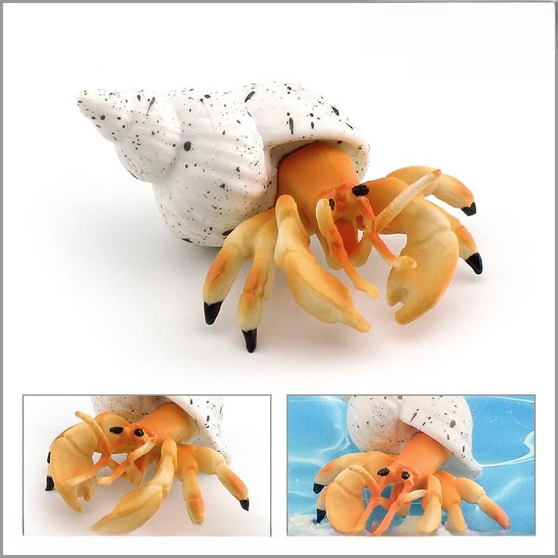 Simulation Marine Animal Pvc Hermit Crabs Sculpture For Kids Learning And Decorative Collection