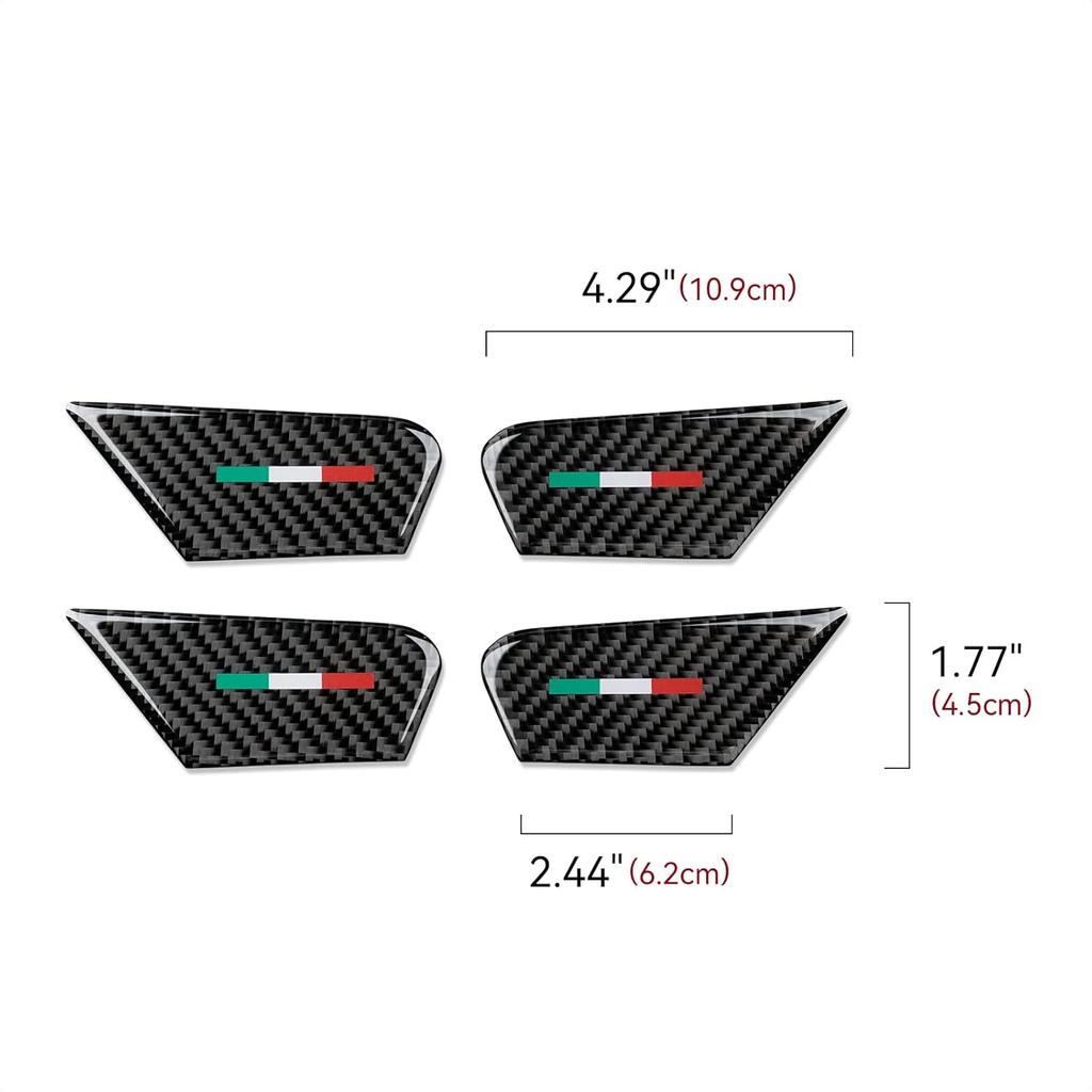 4PCS Car Inner Door Bowl Cover Trim Carbon Fiber Sticker Decal fits for Alfa Romeo Giulia Stelvio Tonale 2016 2017 2018      2024 2025 2026 Interior