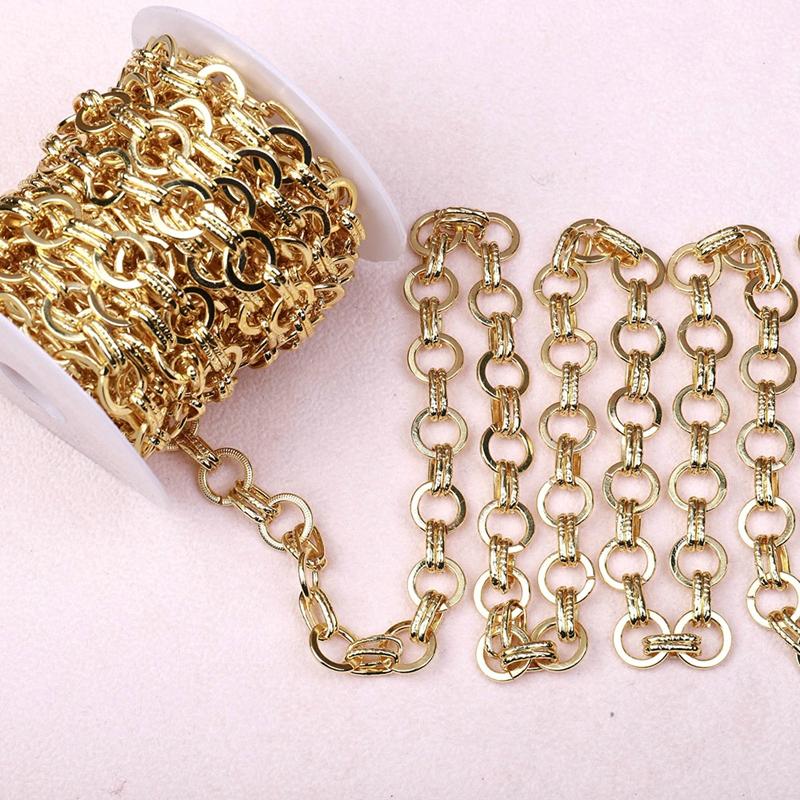 New Arrival Round Shape Brass Chain Roll Gold Plated Chain for Jewelry Making Cuban Link Chain