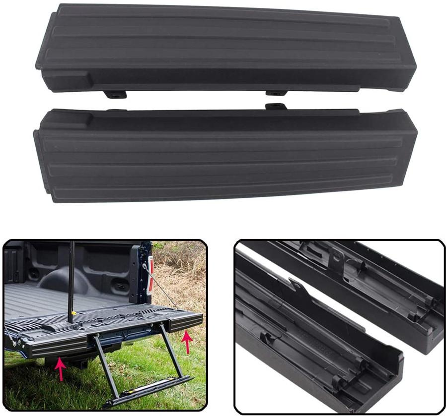 2x Tailgate Side Cover Moulding Trim Cap Black For 09-14 Ford F-150 w/ Flex Step