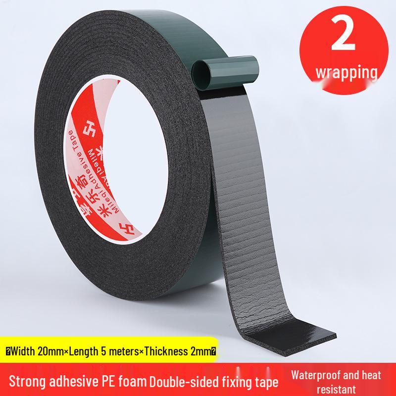 Green Film Double-Sided Tape: High-Temp Resistant, Strong Adhesive, Black Foam for Electrical & Hardware Repair.