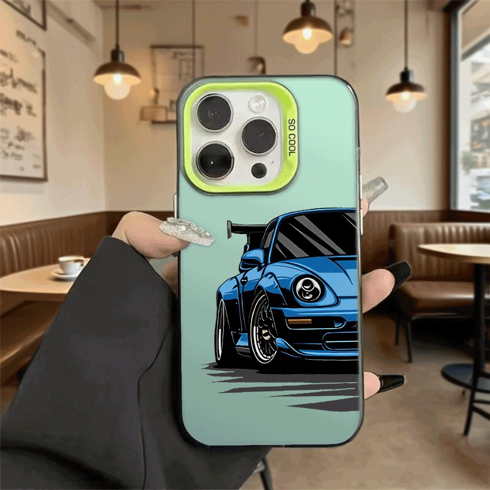 Blue Sports Car Illustration Phone Case for Redmi Note 15 14 13 12 11 10 9 Pro Plus Anti-Scratch Premium Hard Cover Redmi Note 9S
