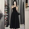 Early Spring Temperament Waist Slender Long Skirt French First Love Small White Skirt Suspender a Skirt Hepburn Style Small Black Skirt