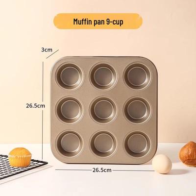 MDNG Non-stick Gold Round 9-Cavity Madeleine Baking Pan