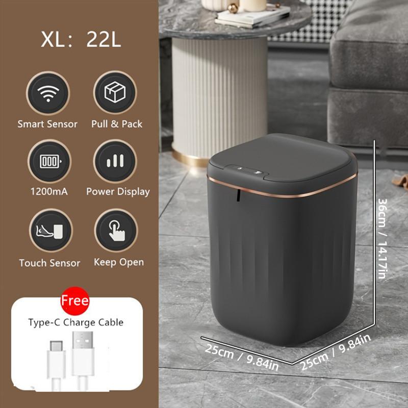 Intelligent Induction Trash Can Living Room Bedroom Rechargeable Waterproof Anti-odor Automatic Opening Of The Lid Rubbish Bin