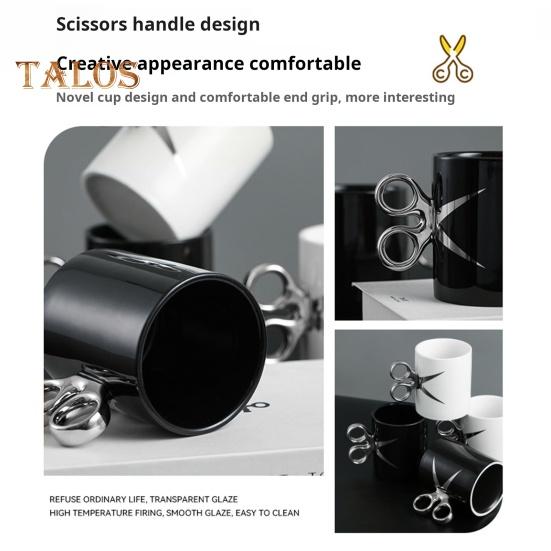 Scissor Handle Ceramic Cup 350ml Novelty Barber Hairdresser Tea Coffee Mug Gift Colorful Glaze Crafts Cup