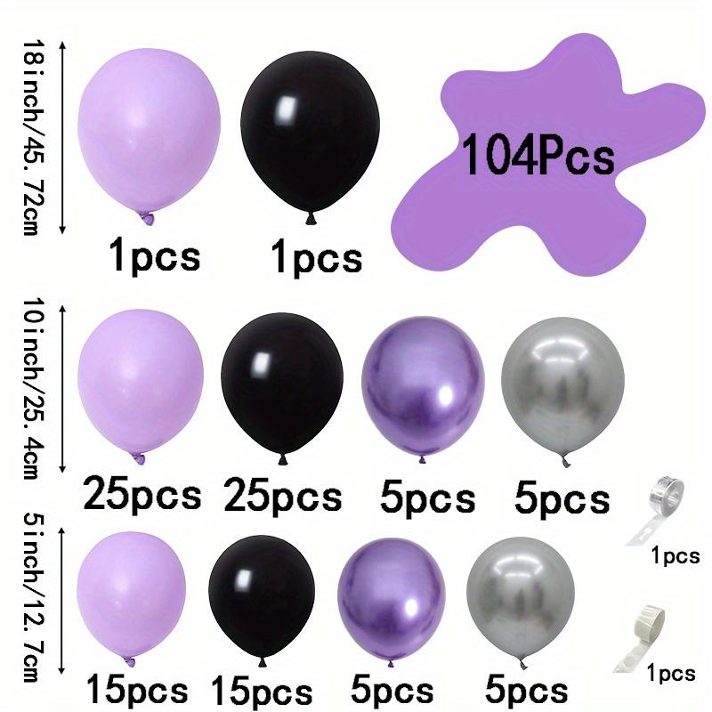 Black Purple and Metallic Lavender Silver Balloon Arch Kits Perfect for Movie-themed Parties Birthdays Anniversaries Decorations