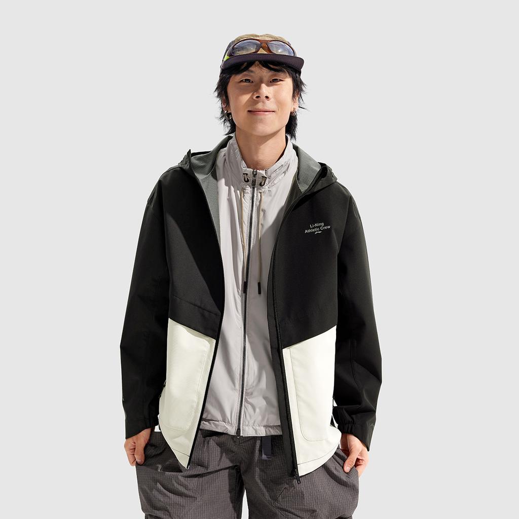 Li Ning Fitness Series Jackets & Coats Men's Black/Rock White Gray AFDU951-6