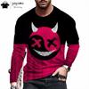 Funny Pattern Print T-shirts for Men Casual O-Neck Long Sleeve T-shirt Harajuku Street Tops Fashion Casual T-shirts