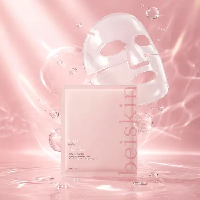 [Pore Elasticity] Beiskin Rose Water Collagen Mask 1 box (5ea) (French Collagen)