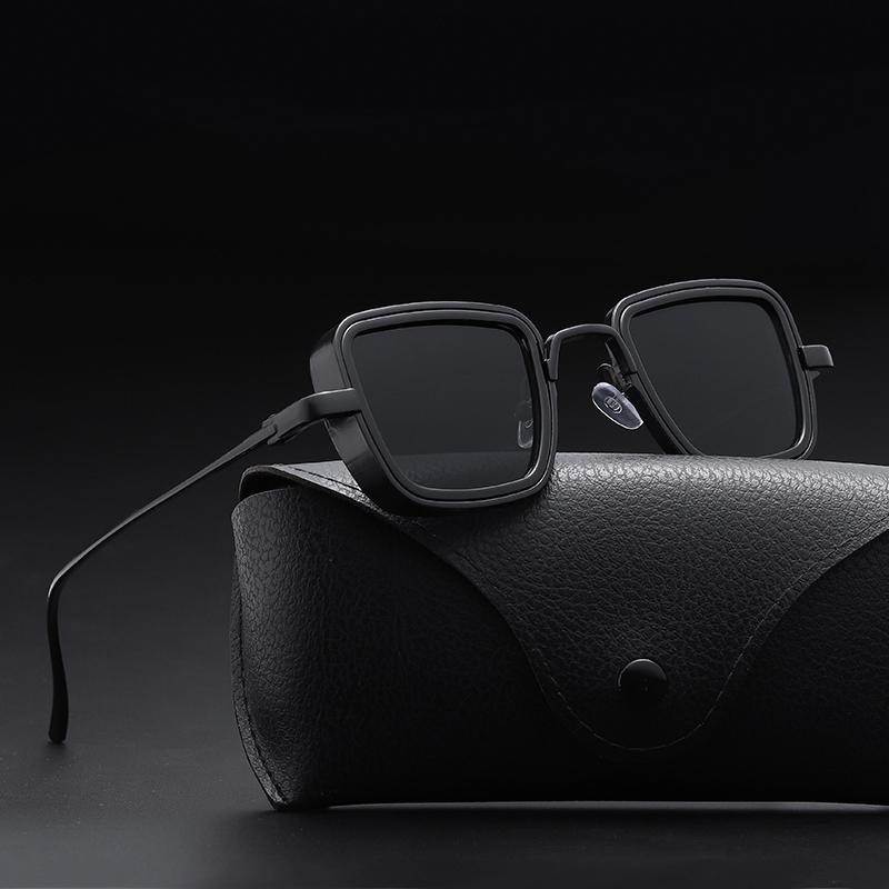 New Steampunk Sunglasses Fashion Men Women Brand Designer Vintage Square Metal Frame Sun Glasses Uv400 Eyewear