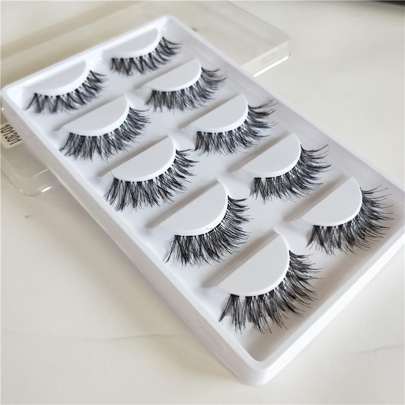 

5 пар натурально выглядящих накладных ресниц с прозрачными стержнями