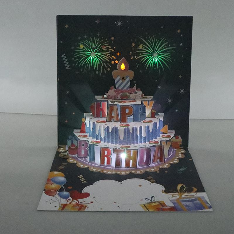 Birthday Cards Lights And Sound Pop Up Happy Birthday Card Fireworks Birthday Greeting Cards 3D Pop Up 3D With Envelope