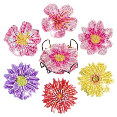 Mamota Diamond Art Coaster Kit, DIY Event Experience, Beginner, Kids, Adults, Painting, Creative Craft, Gift, Bead Art (Flower)