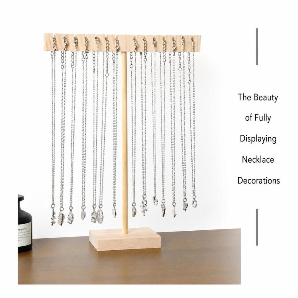 Wooden Wooden Necklace Stand Countertop Use Countertop Necklace Organizer Home Decoration