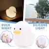 Silicone Duck Night Light USB Rechargeable Soft Touch Table Lamp with Timer and Tap Control Suitable for Bedroom Nursery and Kids Room