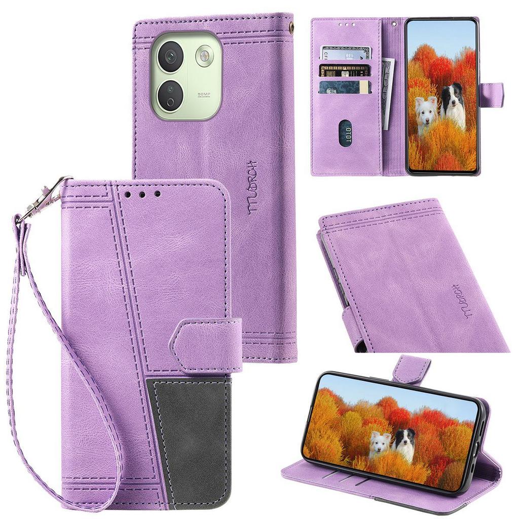 for Xiaomi Redmi Note 17 Pro Max 5G Vintage Color Block Folio Wallet Phone Case RFID Anti-Theft Card Holder