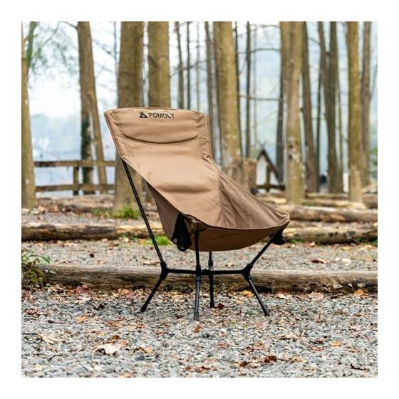 POMOLY Dune Solo Tent & MOK Pro S1 High Back Chair Solo Camping Set, Lightweight Wood Stove Compatible Dome Tent + Load Capacity 200kg Large Folding
