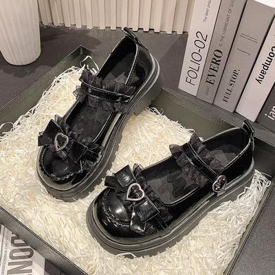 2025 Spring and Autumn High Quality Women's Shoes Fashion Round Toe Medium Heel Bow Knot One-Word Buckle Ladies Mary Jane