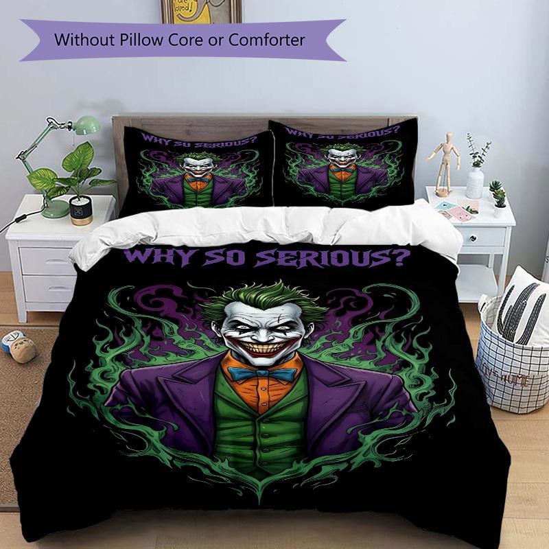 3pcs Joker, Why So Serious Duvet Cover Set (1 Duvet Cover + 2 Pillowcases, No Core) - Comfortable, And Breathable Bedroom Decoration Yy251104053