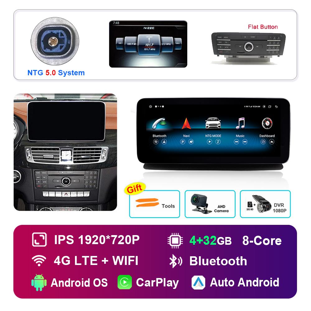 12.3 Inch Android Car Radio Multimedia Player for Mercedes Benz CLS W218 2010 - 2013 NTG 4.5 5.0 System GPS HD Touch Screen