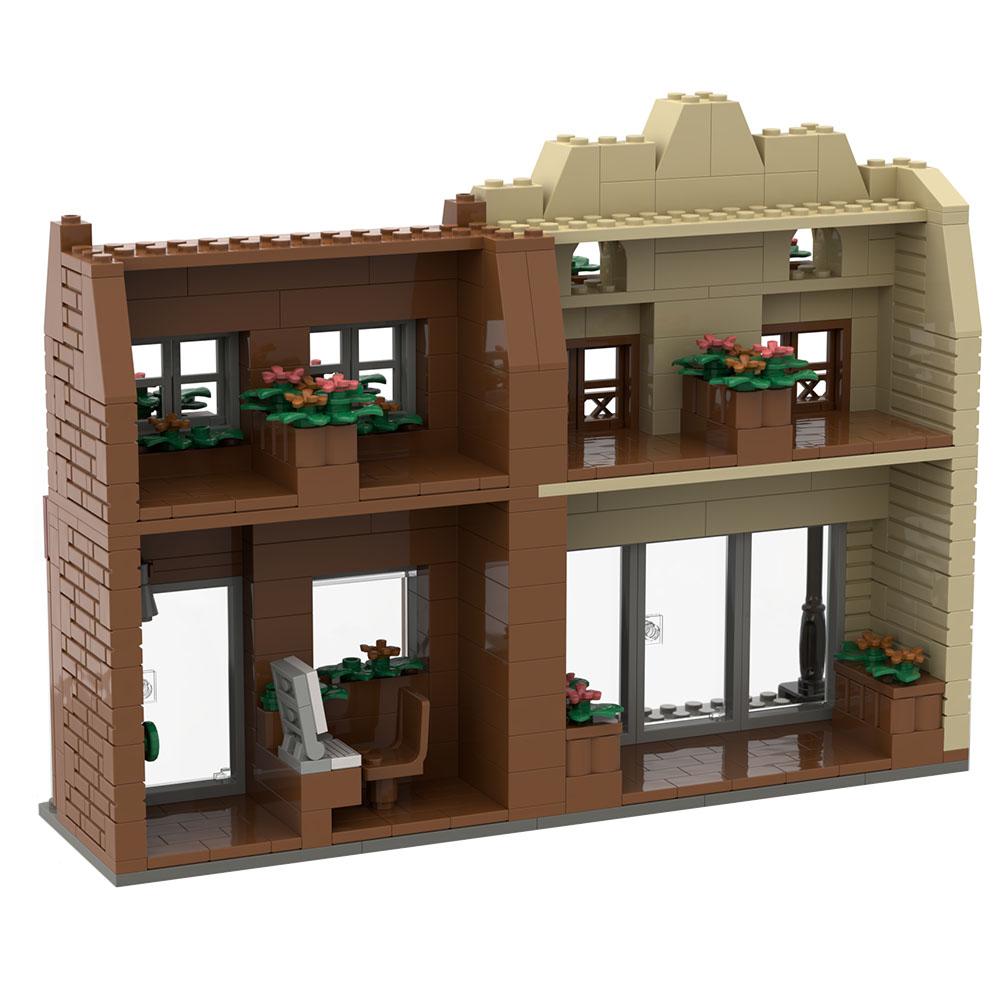 MOC scene toy boy girl flower shop street view city Diy small particle building block assembly gift