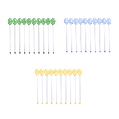 10Pcs Glass Latte Spoons Transparent Coffee Mixing Spoon Tea Spoon Rod Mixing Rod for Tea Appetizers Ice Cream Espresso Desserts
