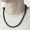 Men's Trendy Lava Stone Beaded Necklace - European & American Hip Hop Style