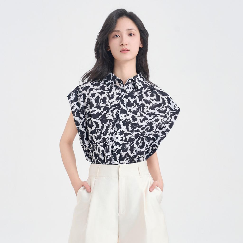 Collar tied waistband slimming shirt for women in the summer of 2026, featuring a single breasted collar and a trendy commuting top